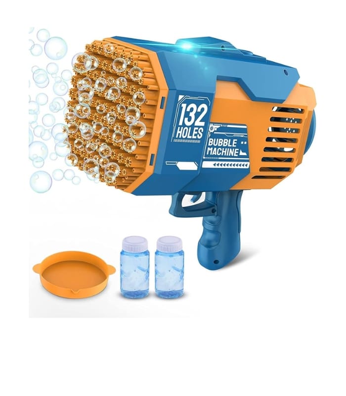 LAYPUNY 132 Holes Gatling Bubble Gun, Kids Toys Electric Bubble Machine