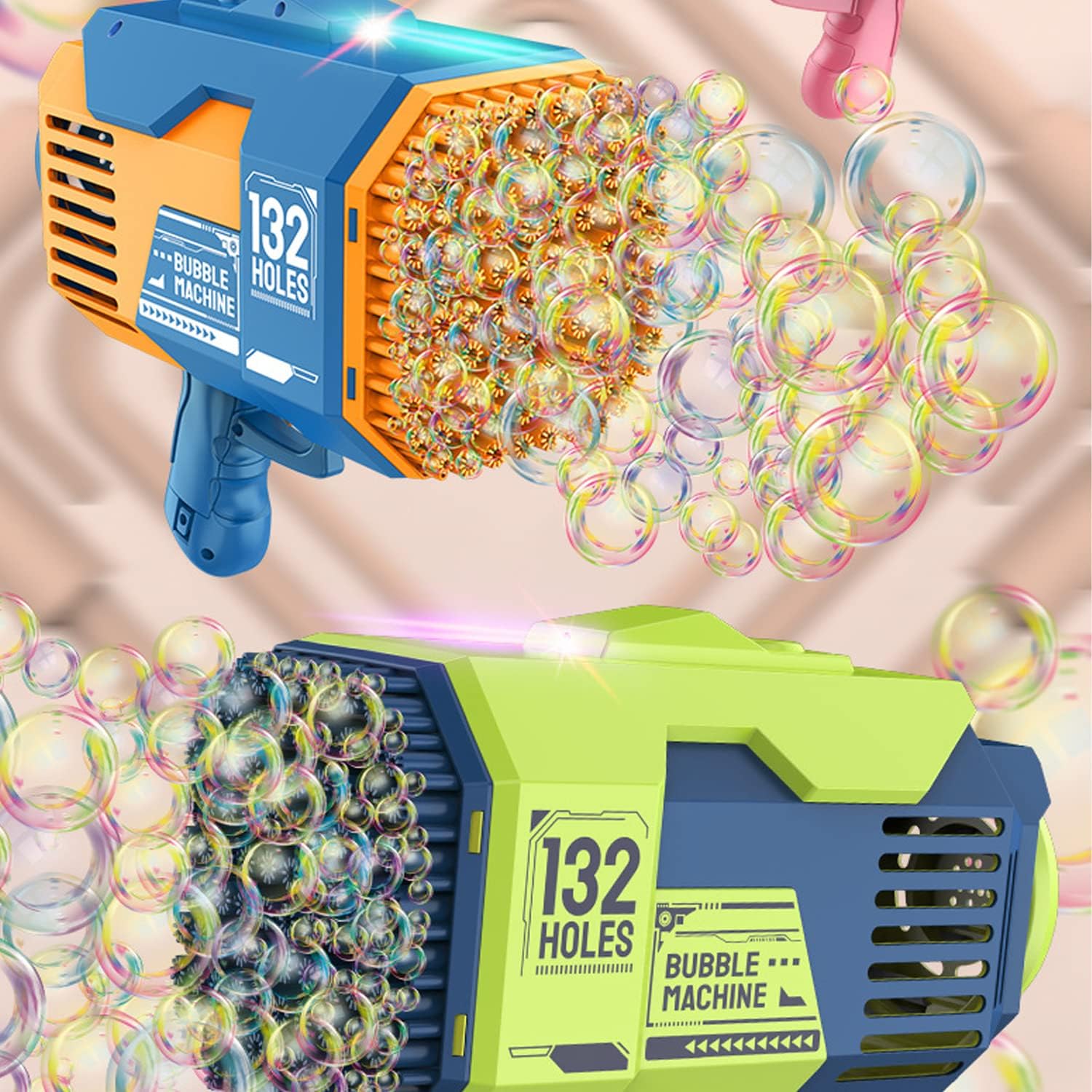 LAYPUNY 132 Holes Gatling Bubble Gun, Kids Toys Electric Bubble Machine