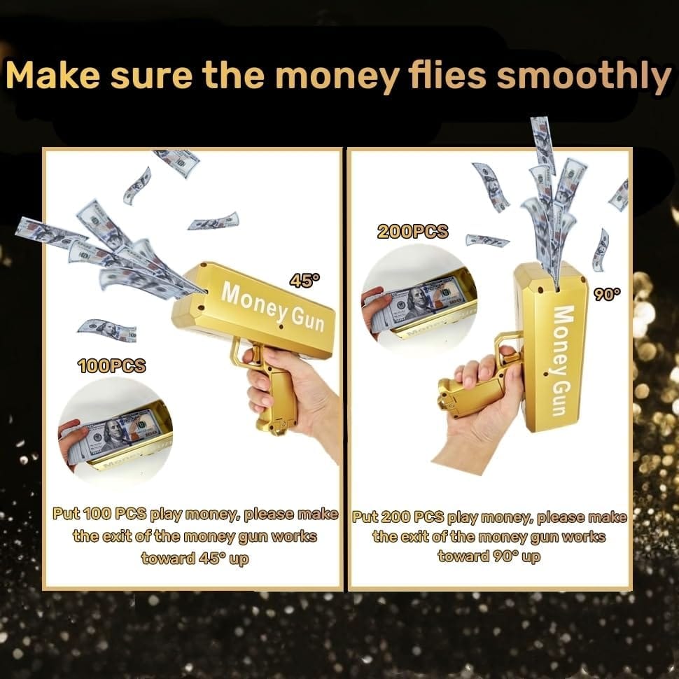 Sbrvaniy Super Gun Shooter Playing Spary Make it Rain Cash Gun