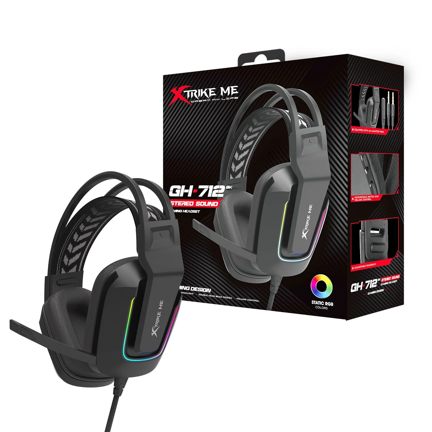 Xtrike-Me GH-712 RGB Gaming Headset with Noise Reduction Microphone