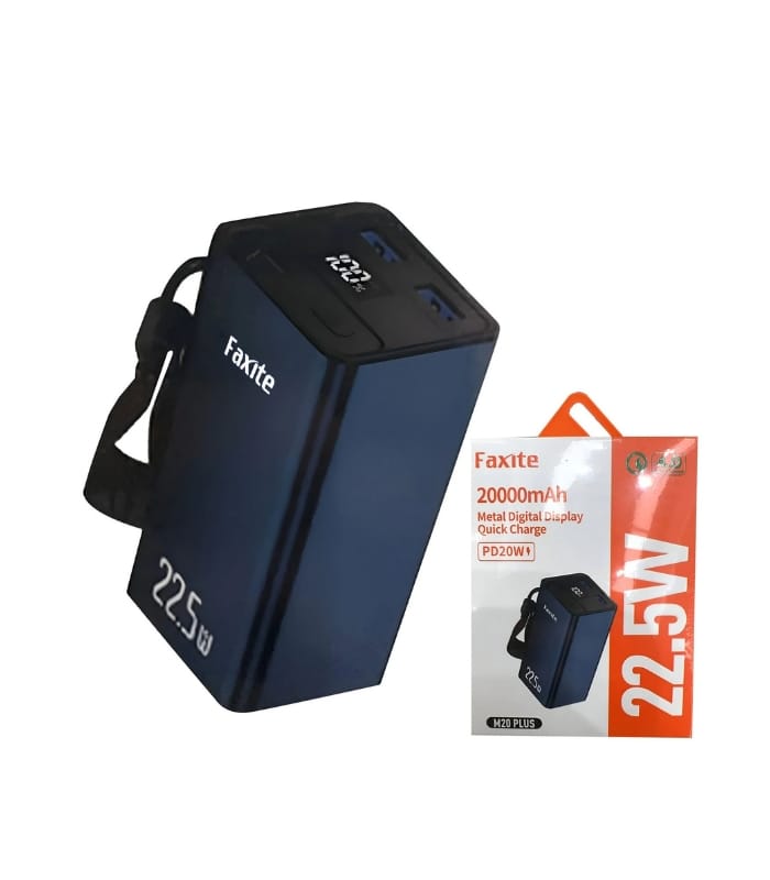 Faxite M20 Pro 20000mAh Digital Display Fast Charge Power Bank