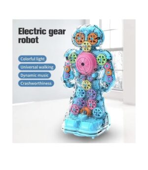 Gear Robot Toy, Electric Gear Robot Toy Transparent Gear Music/Light