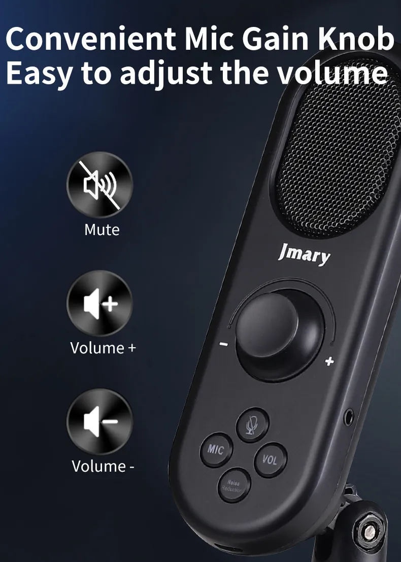 Jmary MC-PW7 Professional Usb Microphone For Podcasting, Gaming, Streaming, Recordings With Noise Reduction