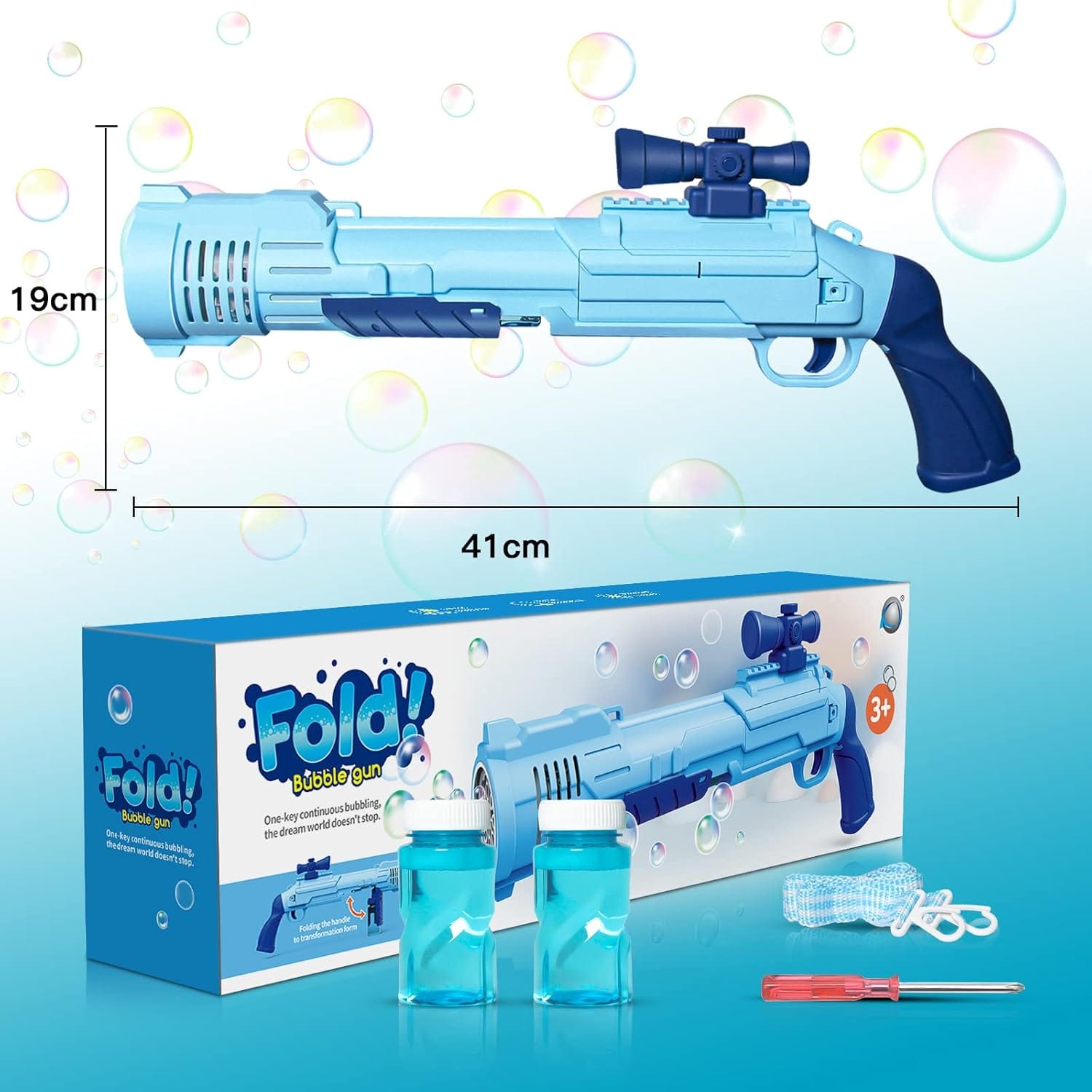 Rifle Bubble Gun, Bubble Machine Bubble Shooter for Kids with Bubbles 5000+