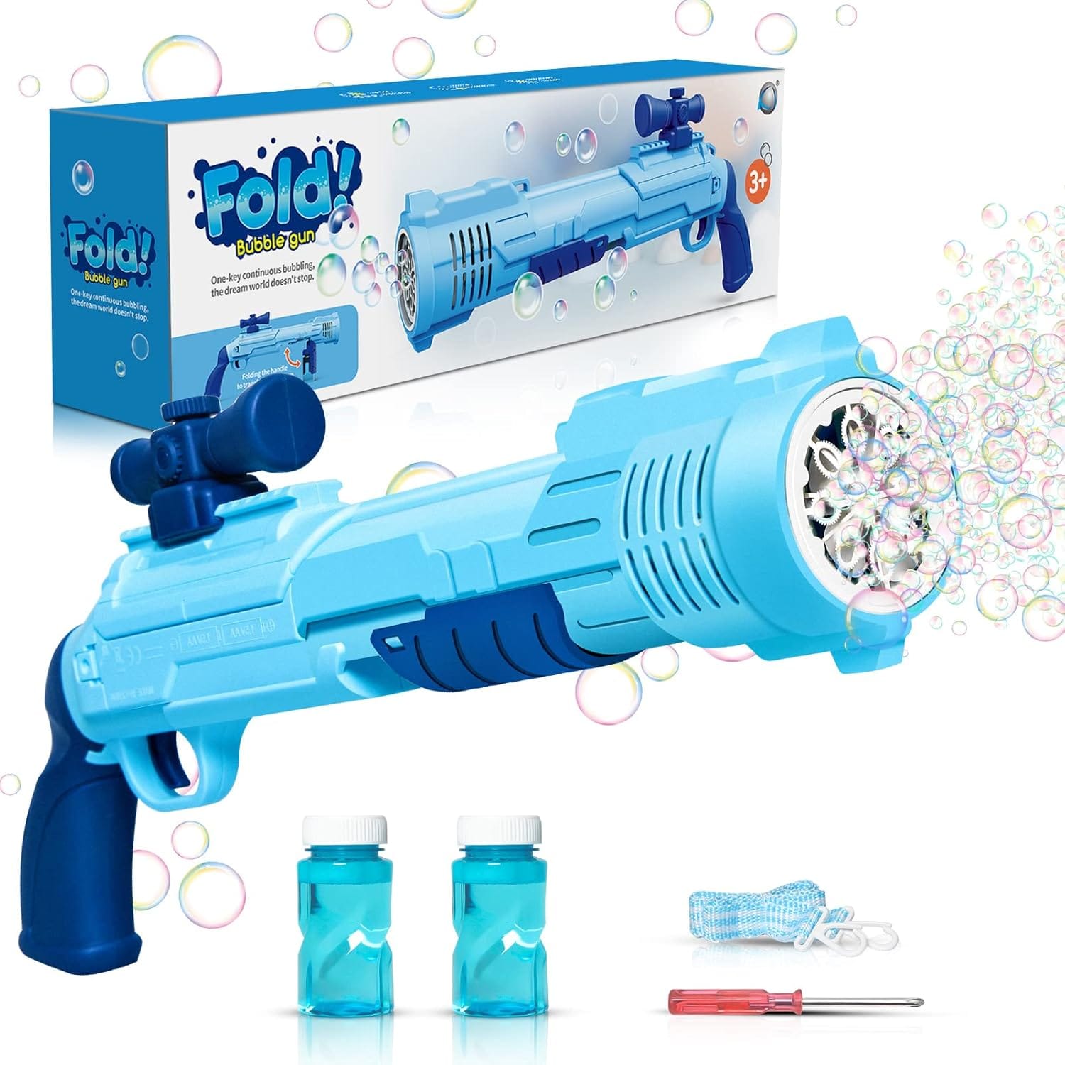 Rifle Bubble Gun, Bubble Machine Bubble Shooter for Kids with Bubbles 5000+ Per Minute