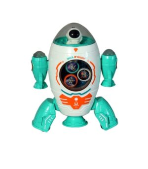 Space Rocket Musical Toy for Kids with Dynamic Flashing Lights and Rotation Feature