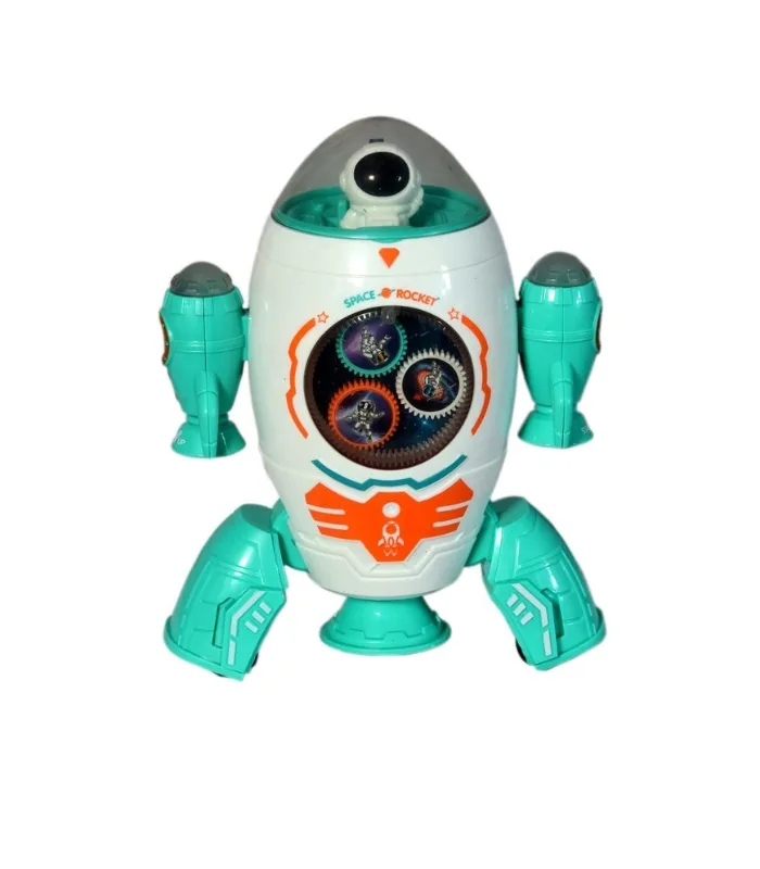 Space Rocket Musical Toy for Kids with Dynamic Flashing Lights and Rotation Feature Space Rocket Musical Toy for Kids with Dynamic Flashing Lights and Rotation Feature