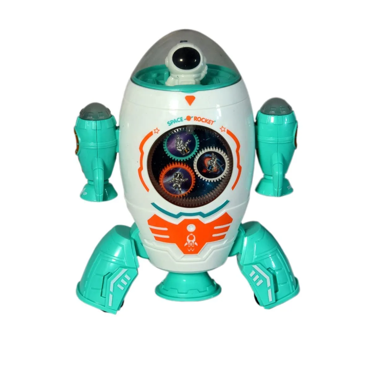Space Rocket Musical Toy for Kids with Dynamic Flashing Lights and Rotation Feature