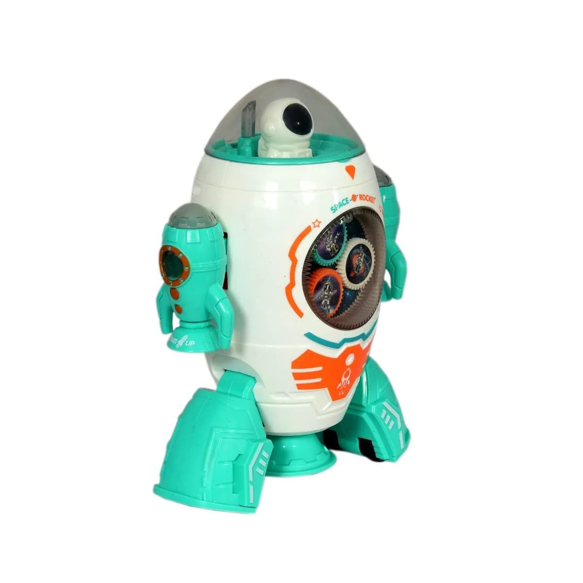 Space Rocket Musical Toy for Kids with Dynamic Flashing Lights and Rotation Feature