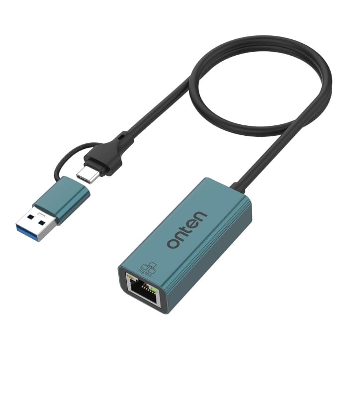 ONTEN UE106+ Ethernet Adapter USB-A & USB-C