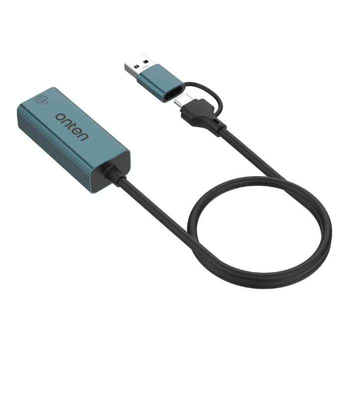 ONTEN UE106+ Ethernet Adapter USB-A & USB-C (2) ONTEN UE106+ Ethernet Adapter USB-A & USB-C