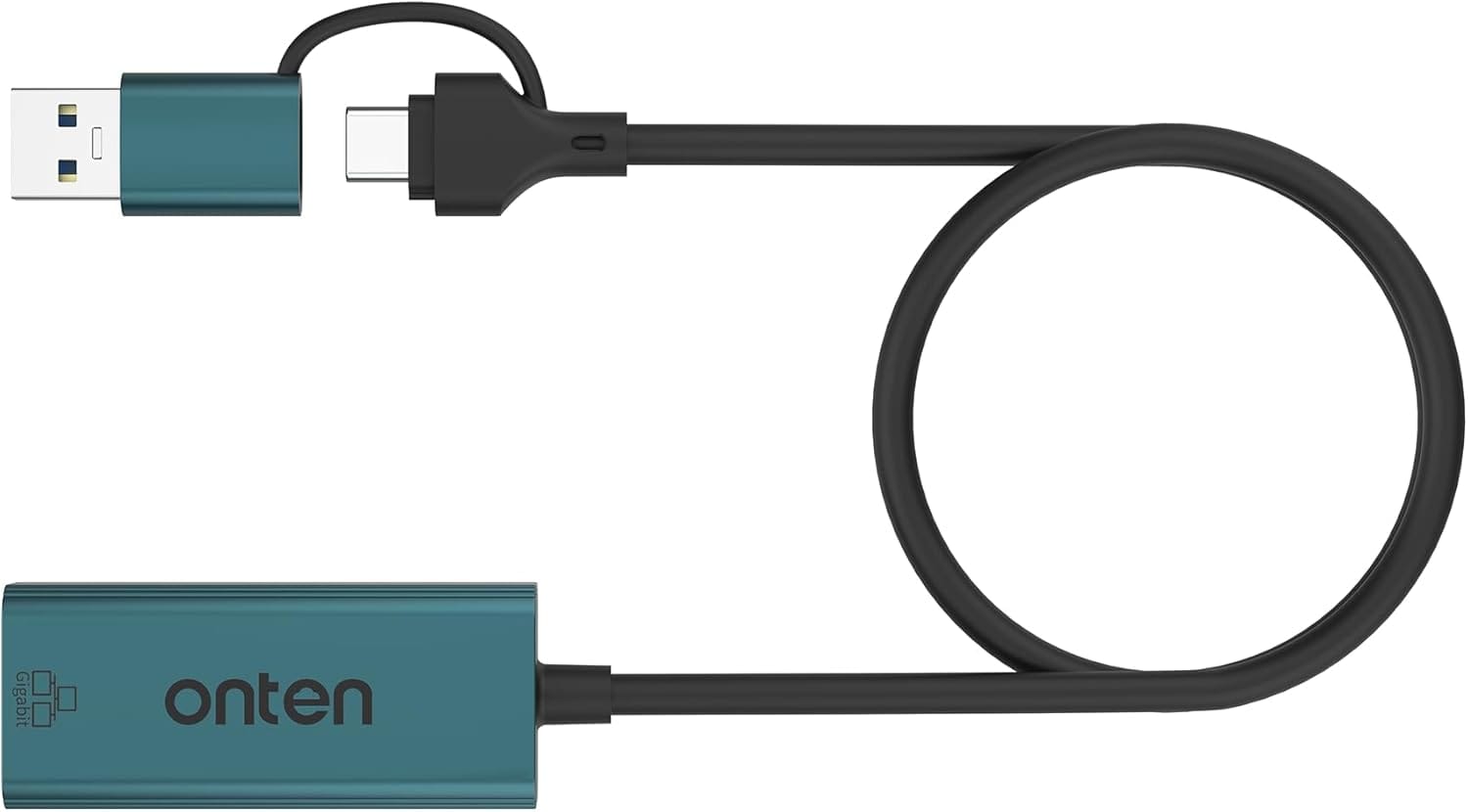 ONTEN UE106+ Ethernet Adapter USB-A & USB-C