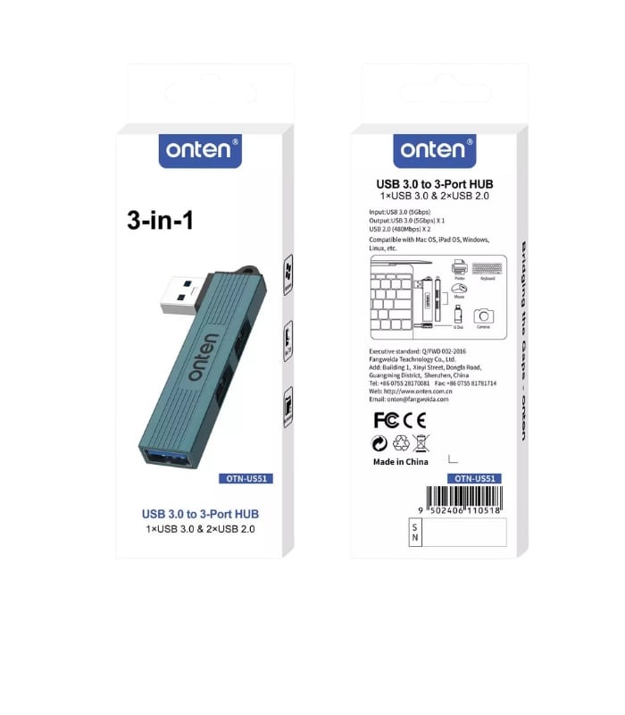 ONTEN US51 3 in 1 USB HUB to 3 port Hub USB (1) ONTEN US51 3 in 1 USB HUB to 3 port Hub USB