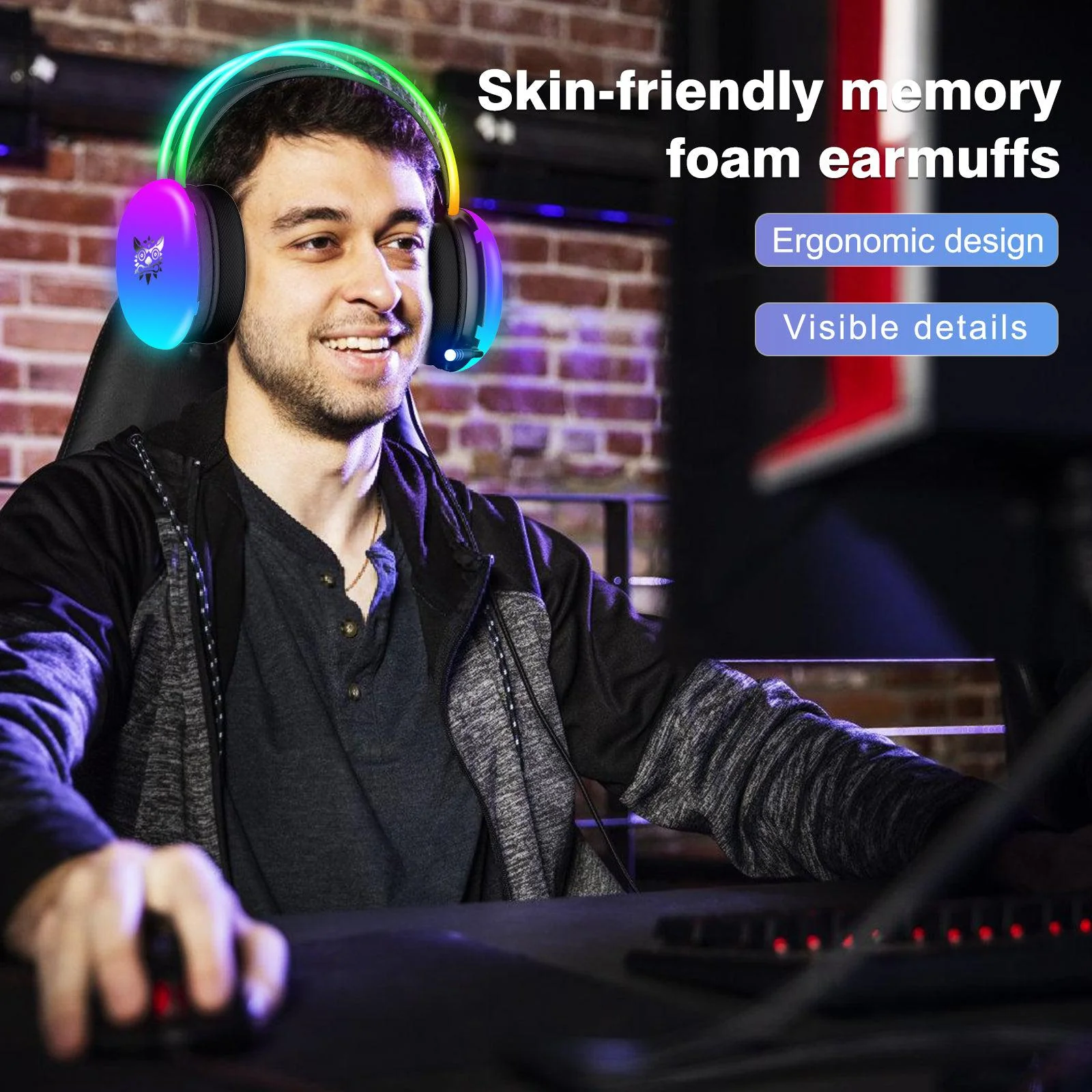 Onikuma X25 Pro RGB Head Beam Gaming Headset with Mic & Stereo Surround Sound