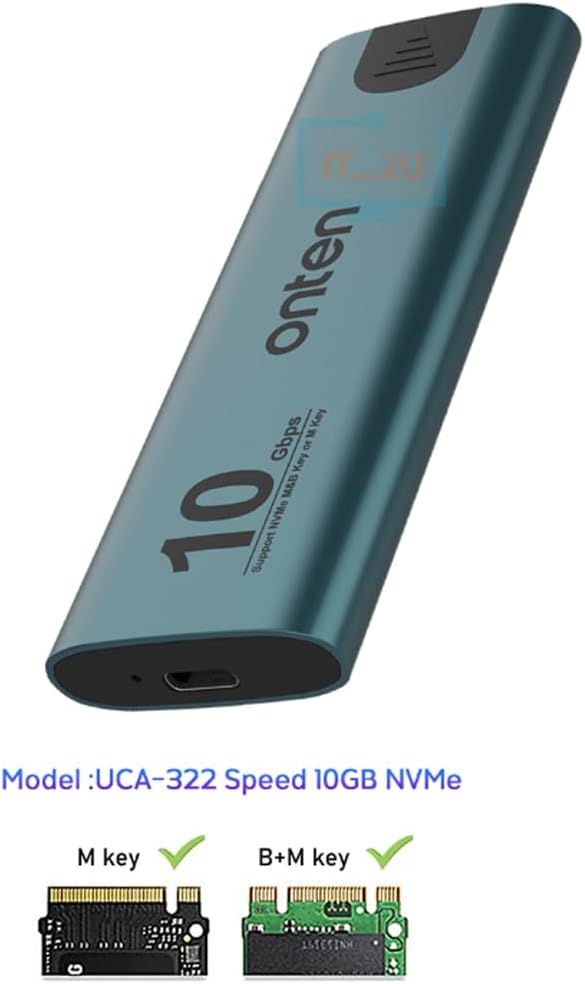Onten NVME M.2 SSD Hard Drive Enclosure OTN-UCA322