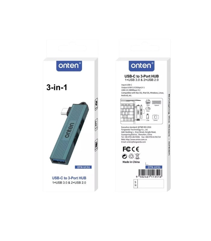 Onten UC51 3 in 1 Type-C to USB HUB (1) Onten UC51 3 in 1 Type-C to USB HUB