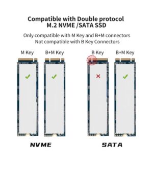 Onten UCA322+ 10Gbps M.2 M-key NVMe NGFF SSD Enclosure