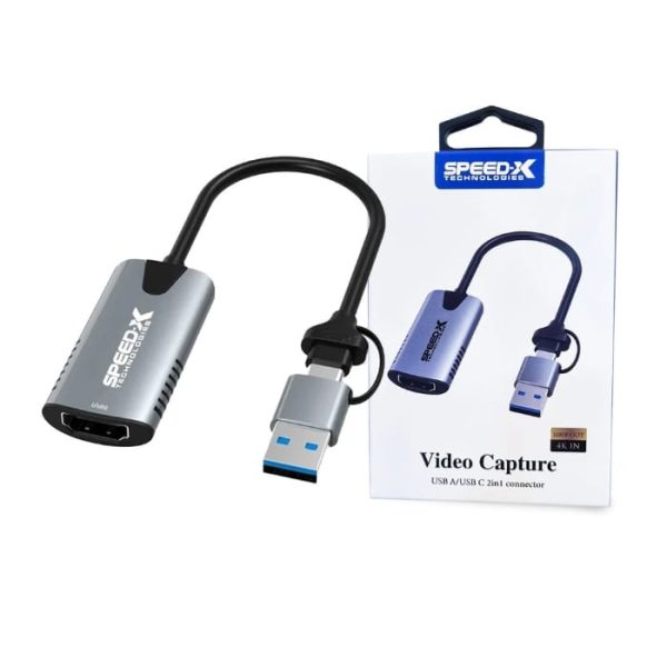 Speed-X Video Capture USB A-USB C 2-In-1 To HDMI Connector