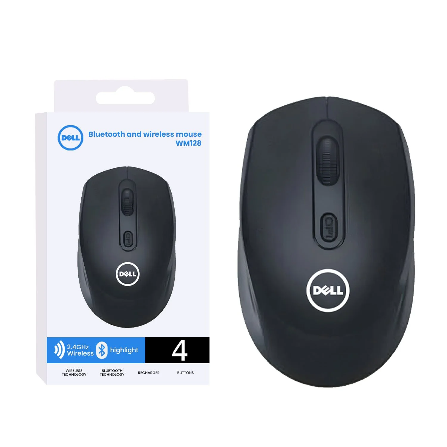 Dell WM128 Bluetooth and Wireless 2.4Ghz Rechargeable Mouse