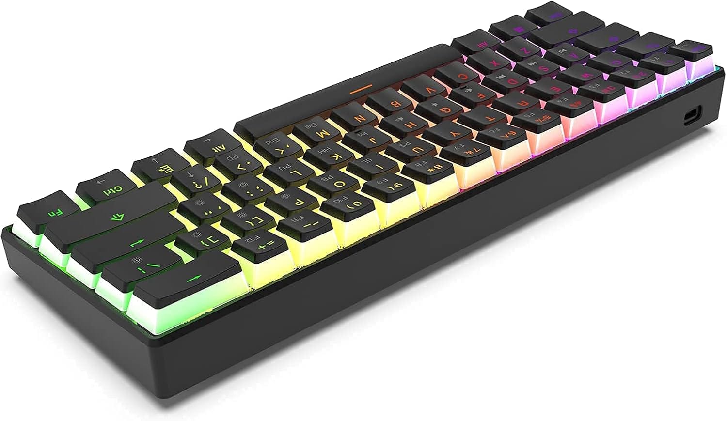 GK GAMAKAY MK61 RGB Mechanical Keyboard Orange Switch