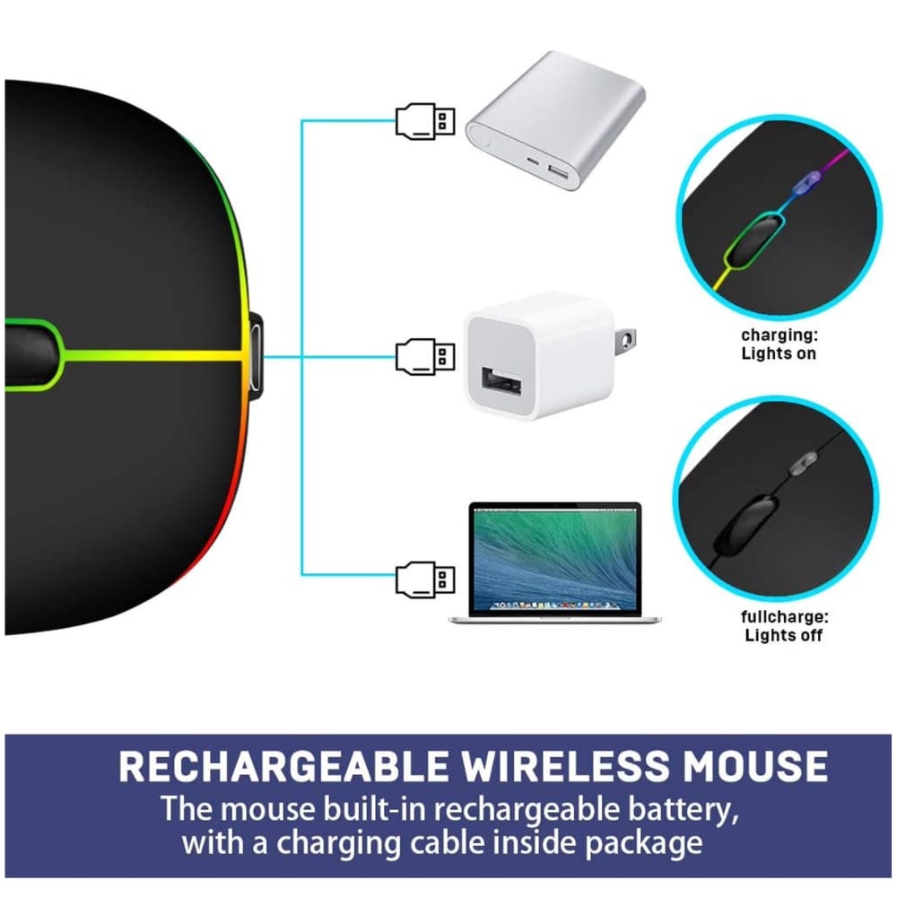 HP W10 Wireless RGB Bluetooth, Wireless, Rechargeable Slim Mouse