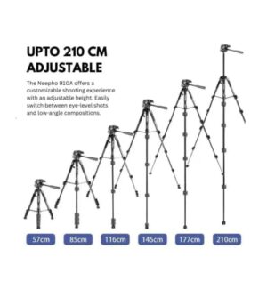 NeePho 910A Tripod Stand Retractable Height Adjustable Camera Tripod with Phone Holder