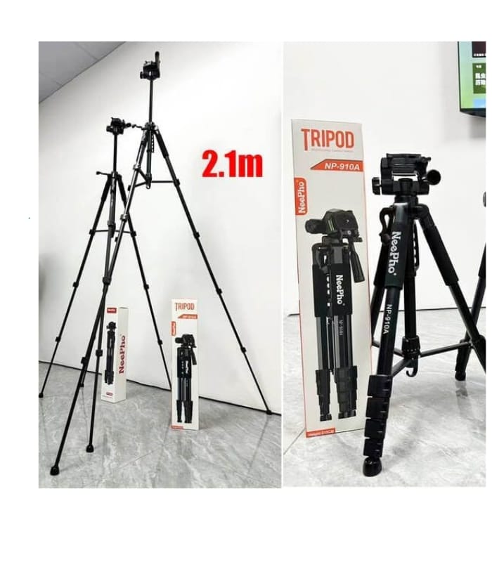 NeePho 910A Tripod Stand Retractable Height Adjustable Camera Tripod with Phone Holder