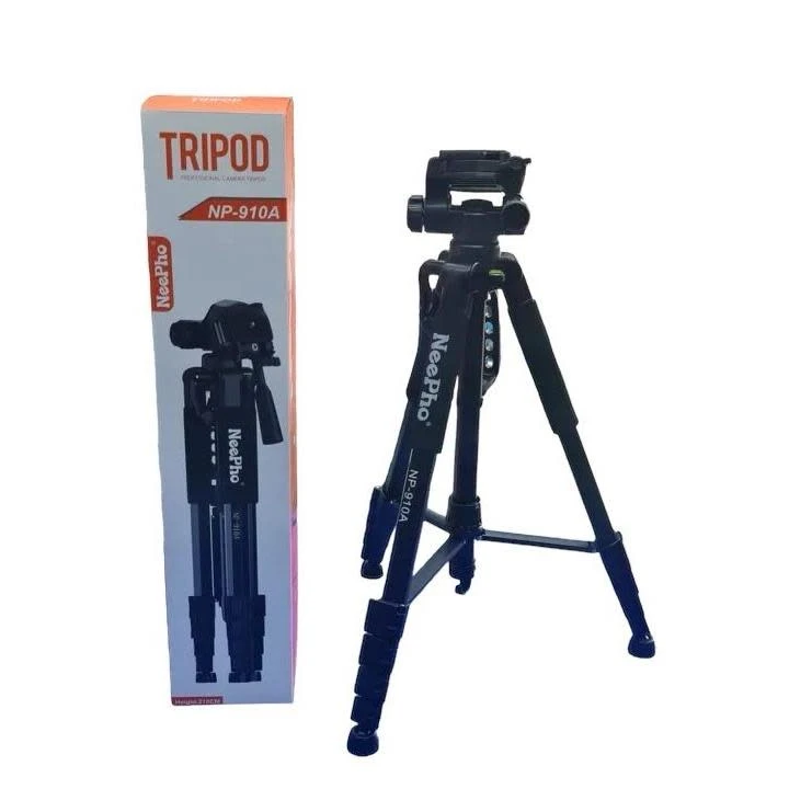 NeePho 910A Tripod Stand Retractable Height Adjustable Camera Tripod with Phone Holder