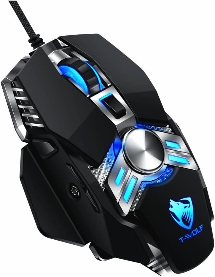 T-WOLF V10 WARRIOR BLACK RGB GAMING MOUSE