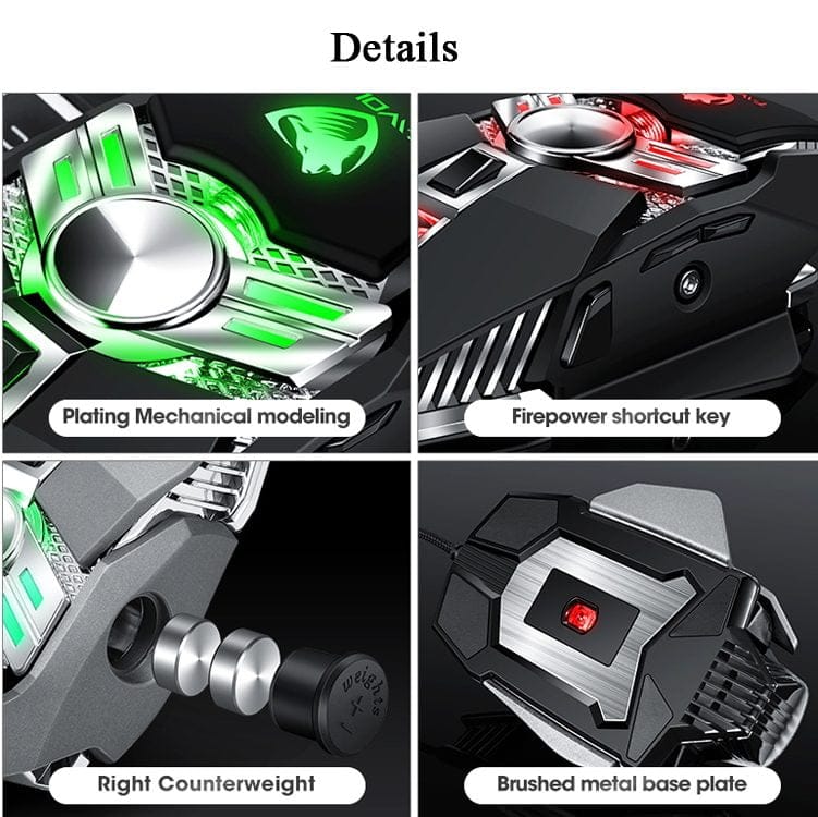 T-WOLF V10 WARRIOR BLACK RGB GAMING MOUSE