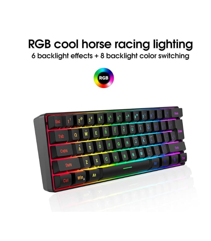 Wordsworth Mechanical Gaming Keyboard and Comfortable Mouse combo With RGB Lights - Black