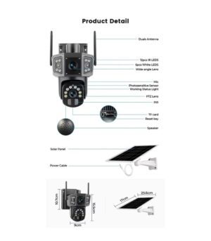 Speed-X CA-WC013 2MP 4G Solar PTZ Outdoor Smart Camera with Motion