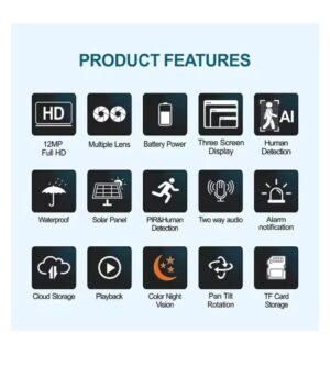 Speed-X CA-WC013 2MP 4G Solar PTZ Outdoor Smart Camera with Motion